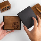 Engraved leather wallet for men Costume Men Leather Wallet - Hadi Craft