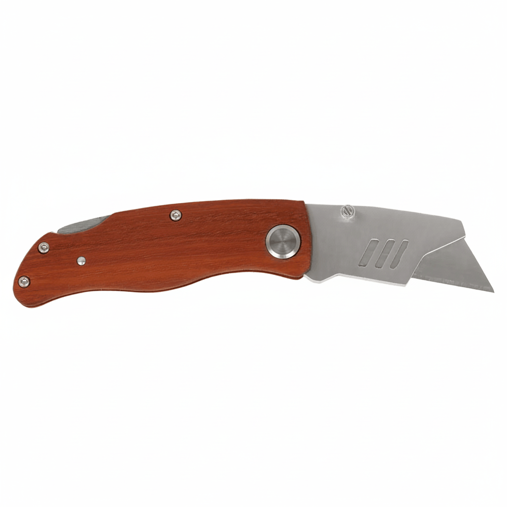 Engraved wood handle utility knife 4" Wood Handle costume Engraving - Hadi Craft
