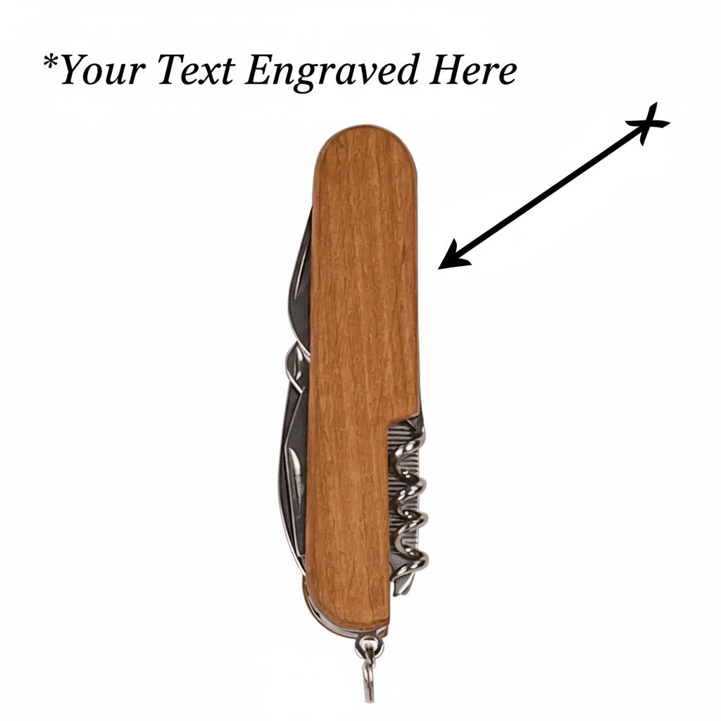 Engraved wooden multi tool pocket knife - Hadi Craft