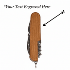 Engraved wooden multi tool pocket knife - Hadi Craft