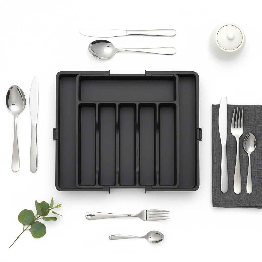Expandable Cutlery Drawer Organizer – Adjustable Silverware Tray - Hadi Craft