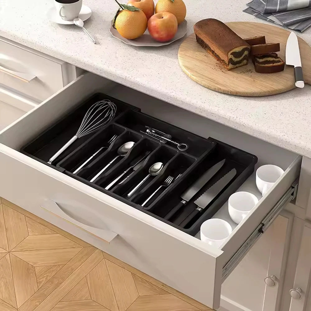 Expandable Cutlery Drawer Organizer – Adjustable Silverware Tray - Hadi Craft