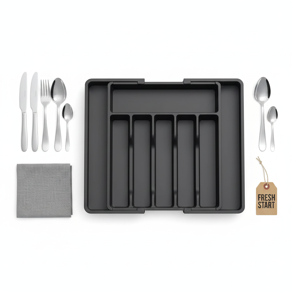 Expandable Cutlery Drawer Organizer – Adjustable Silverware Tray - Hadi Craft