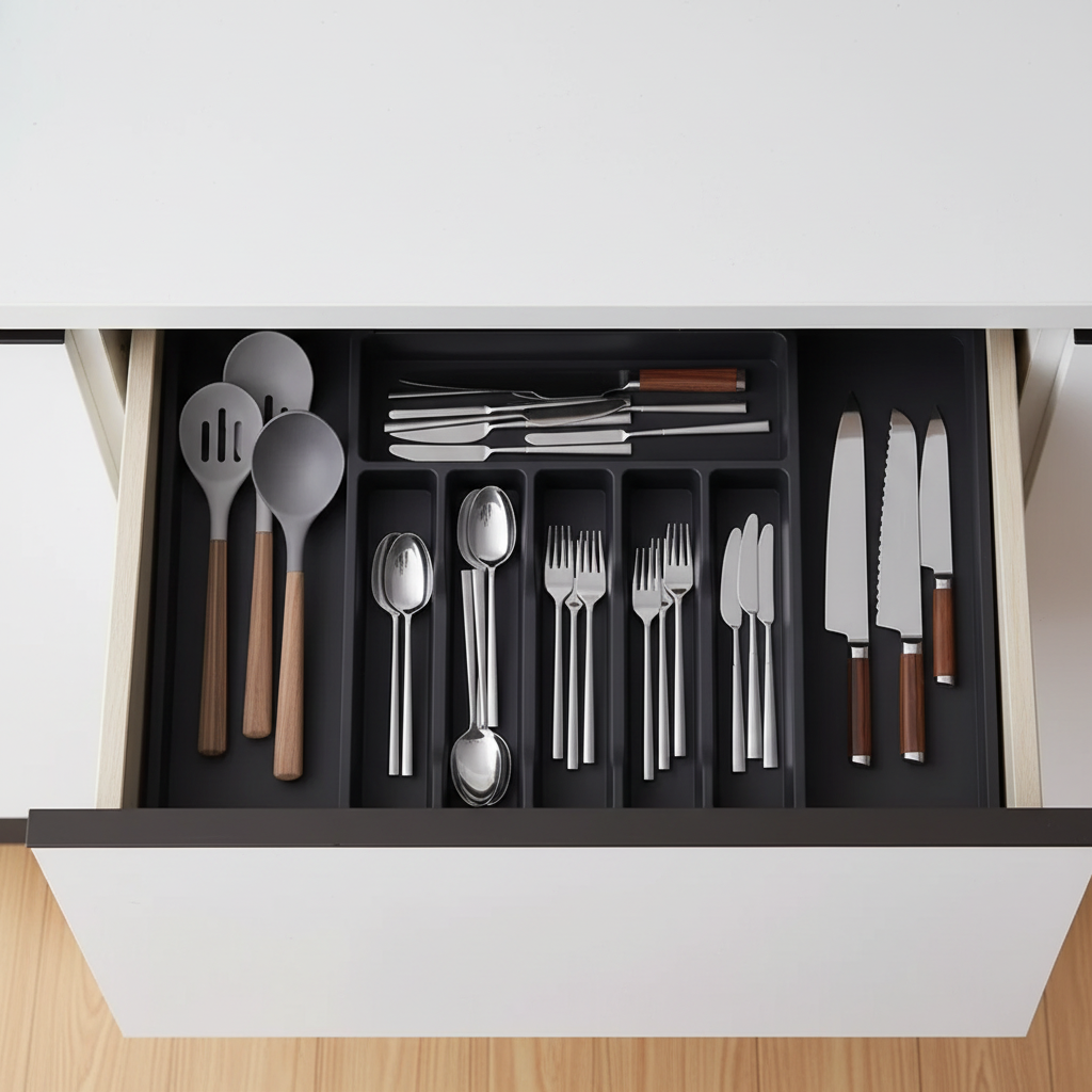 Expandable Cutlery Drawer Organizer – Adjustable Silverware Tray - Hadi Craft