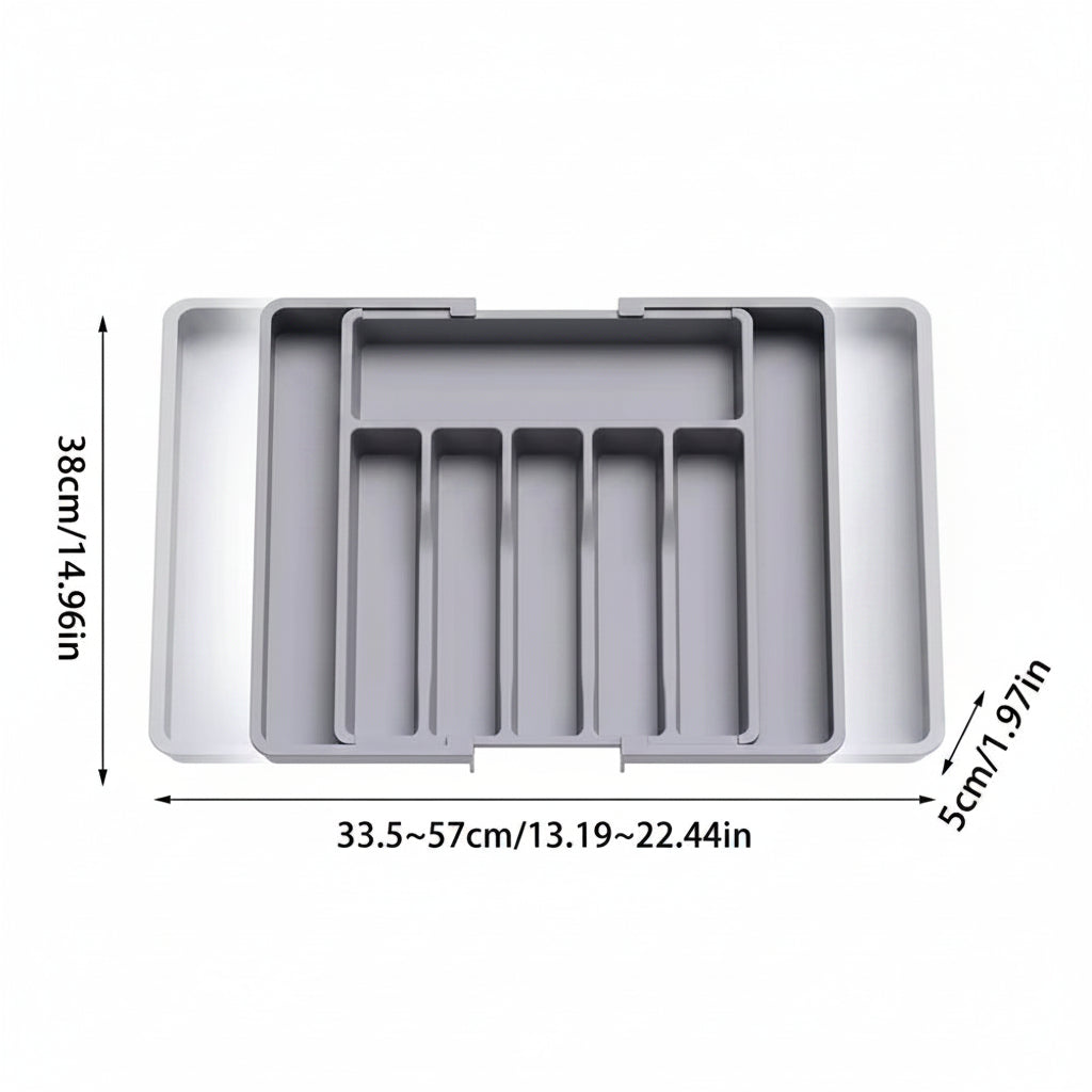 Expandable Cutlery Drawer Organizer – Adjustable Silverware Tray - Hadi Craft