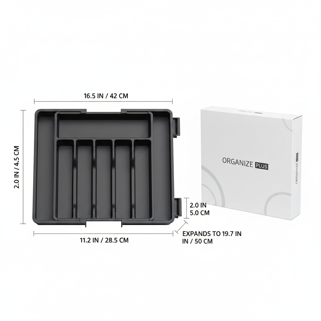 Expandable Cutlery Drawer Organizer – Adjustable Silverware Tray - Hadi Craft