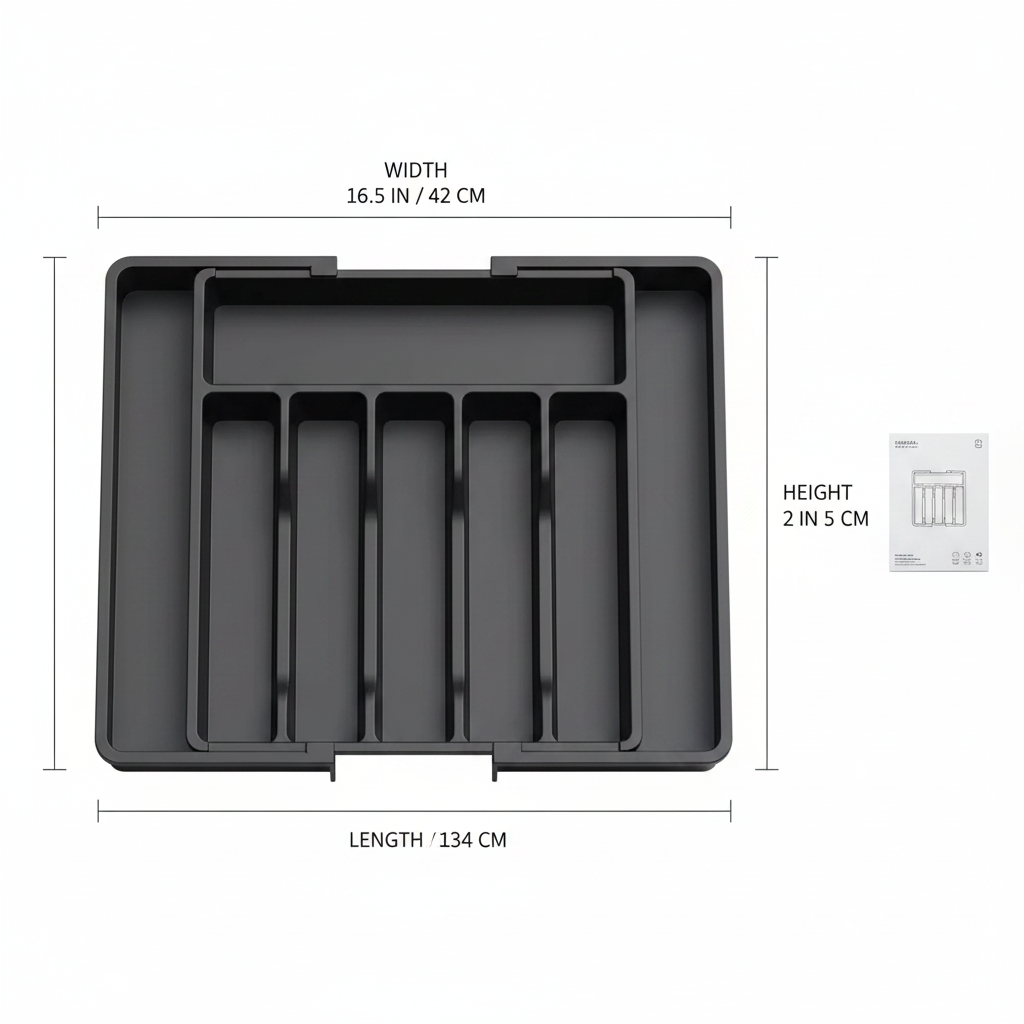 Expandable Cutlery Drawer Organizer – Adjustable Silverware Tray - Hadi Craft