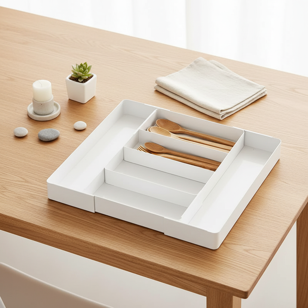 Expandable Drawer Organizer – Adjustable Cutlery & Utensil Tray - Hadi Craft