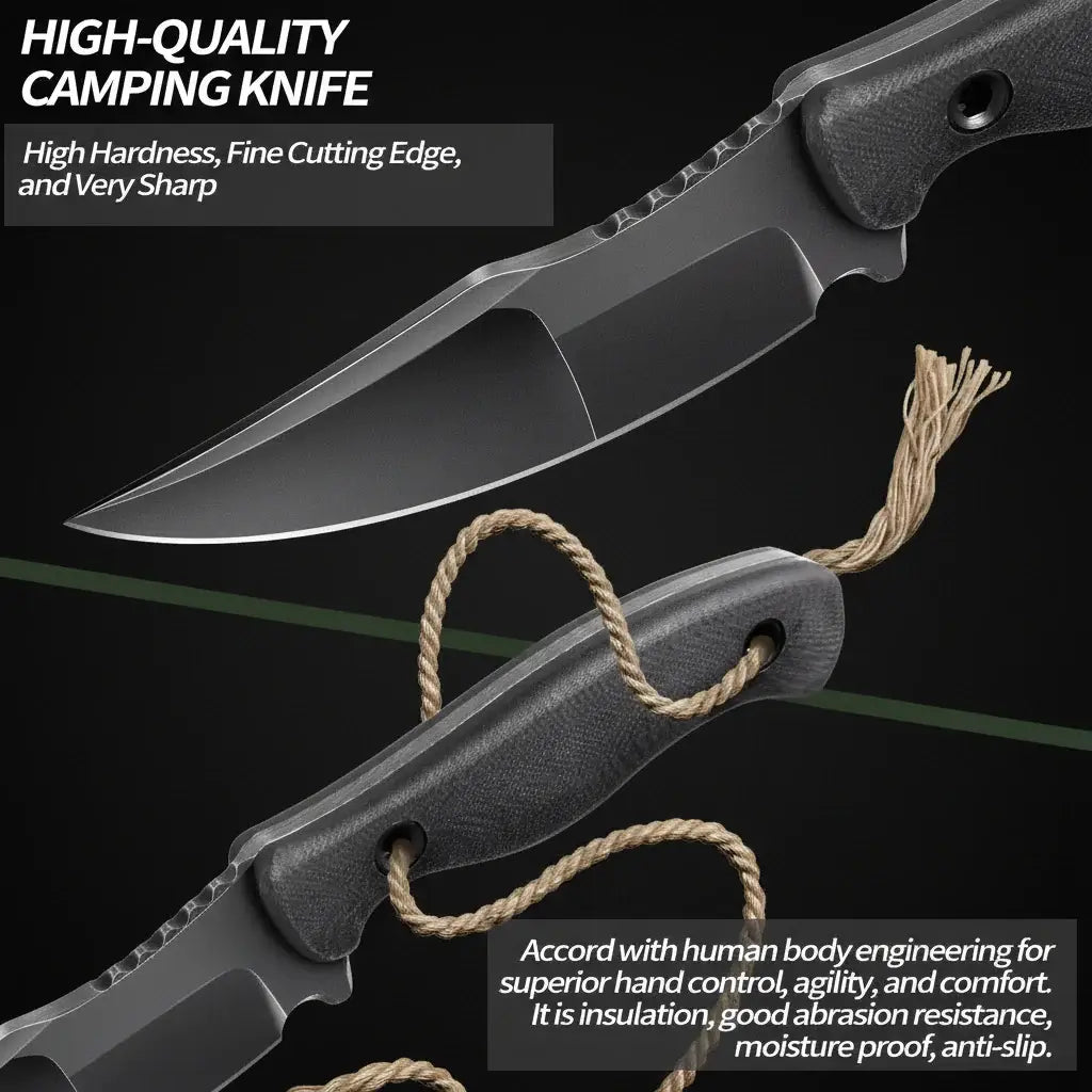 Fixed Blade Hunting Knife for Camping & Survival Super Sharp - Hadi Craft