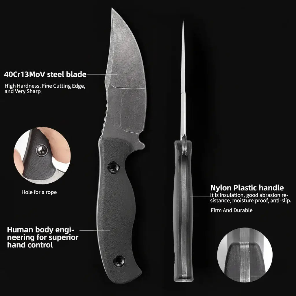 Fixed Blade Hunting Knife for Camping & Survival Super Sharp - Hadi Craft
