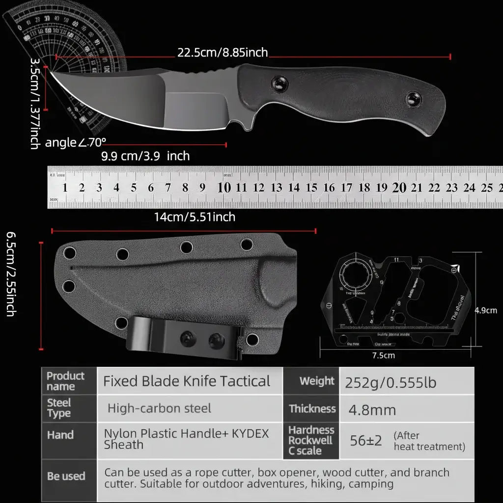 Fixed Blade Hunting Knife for Camping & Survival Super Sharp - Hadi Craft