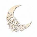 Floral Moon Shape Wood Cutout by Hadi Craft USA