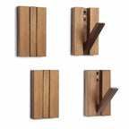 Foldable Bamboo Wall Hooks 4 Pack – Heavy Duty Space Saving Coat Rack - Hadi Craft