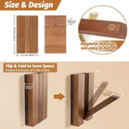 Foldable Bamboo Wall Hooks 4 Pack – Heavy Duty Space Saving Coat Rack - Hadi Craft