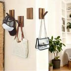 Foldable Bamboo Wall Hooks 4 Pack – Heavy Duty Space Saving Coat Rack - Hadi Craft