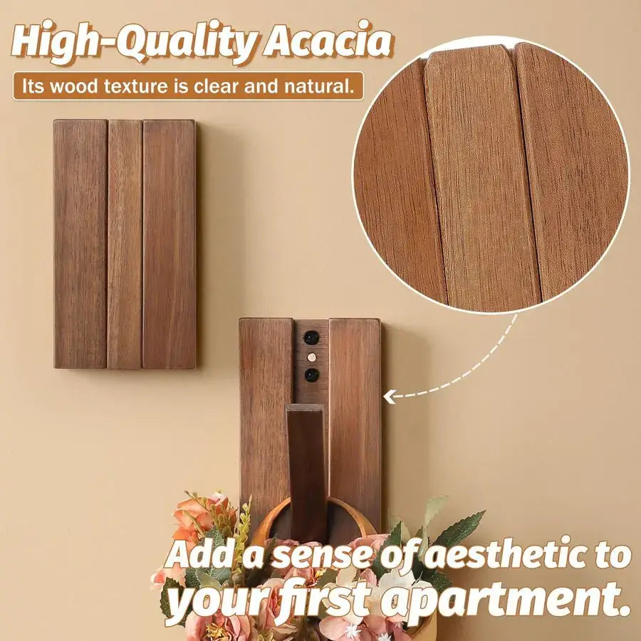 Foldable Bamboo Wall Hooks – Hadi Craft USA 4 Pack