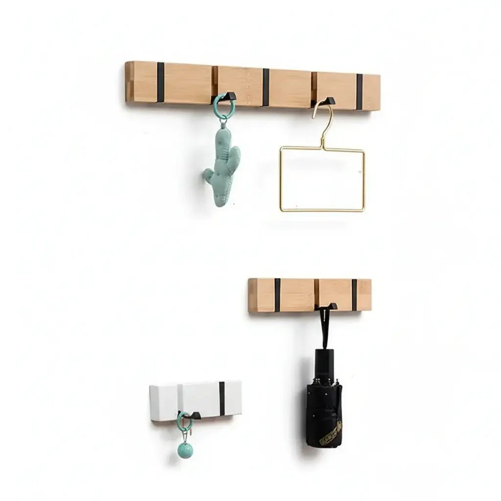 Foldable wooden wall hooks – Luxury Wooden Coat & Key Hanger Rack - Hadi Craft