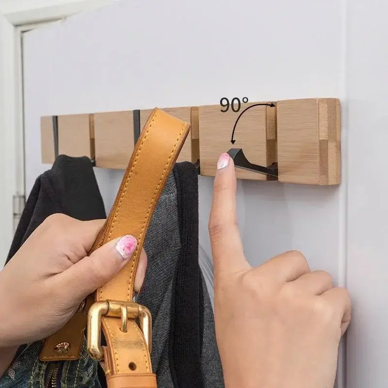 Foldable wooden wall hooks – Luxury Wooden Coat & Key Hanger Rack - Hadi Craft