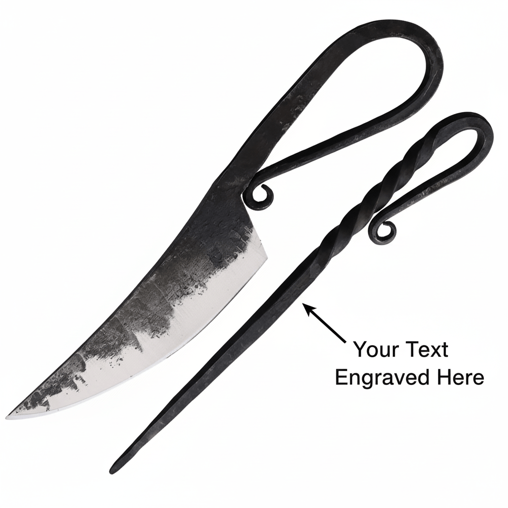 Forged stainless steel knife Forged Includes: 6.75" overall spike - Hadi Craft