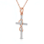 Gold Alloy Cross Necklace with Eight-Character Pendant – Unisex Jewelry - Hadi Craft