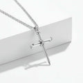 Gold and Black Cross Necklace – Men's Stainless Steel Nail Pendant - Hadi Craft