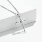 Gold and Black Cross Necklace – Men's Stainless Steel Nail Pendant - Hadi Craft