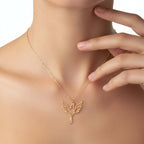 Gold plated clover necklace Minimalist Necklace for Men & Women - Hadi Craft