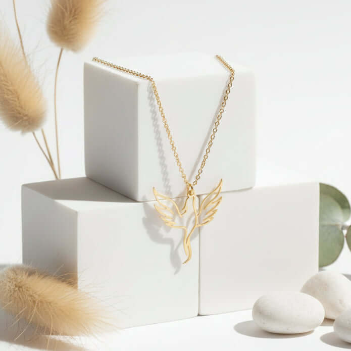 Gold plated clover necklace Minimalist Necklace for Men & Women - Hadi Craft