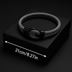 Gray Rope Bracelet – Minimalist Men’s Bracelet with Black Magnetic Clasp - Hadi Craft