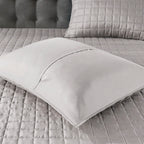 Grey Full Queen Comforter and Quilt Set - Hadi Craft