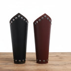 Medieval Viking Wear Wide PU Leather Bracer Cuff Bracelet Men Handwoven Arm Guard