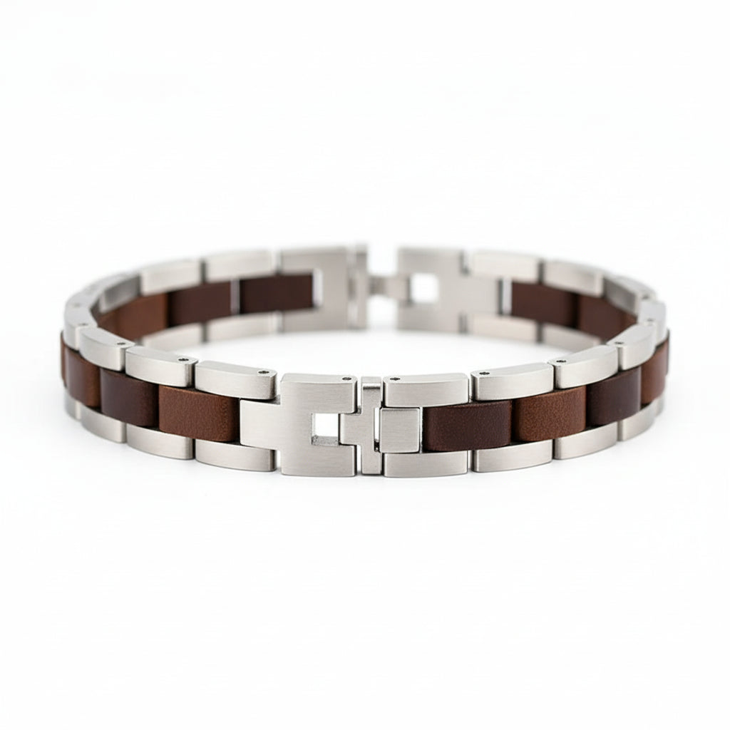 Wood Stainless Steel Bracelet Gift Box for Women Fashion Jewelry