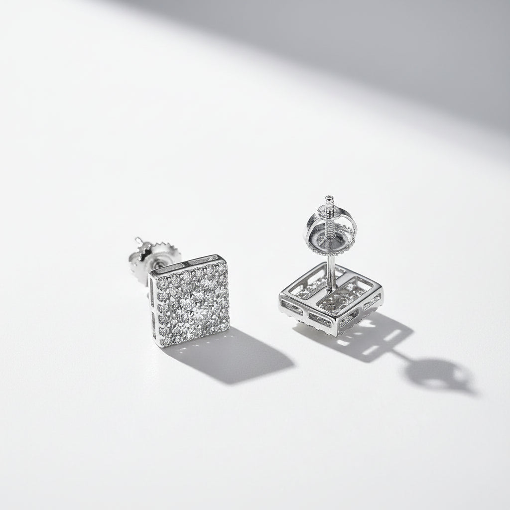 Sterling Silver VVS Moissanite Diamond Stud luxury Earrings S925