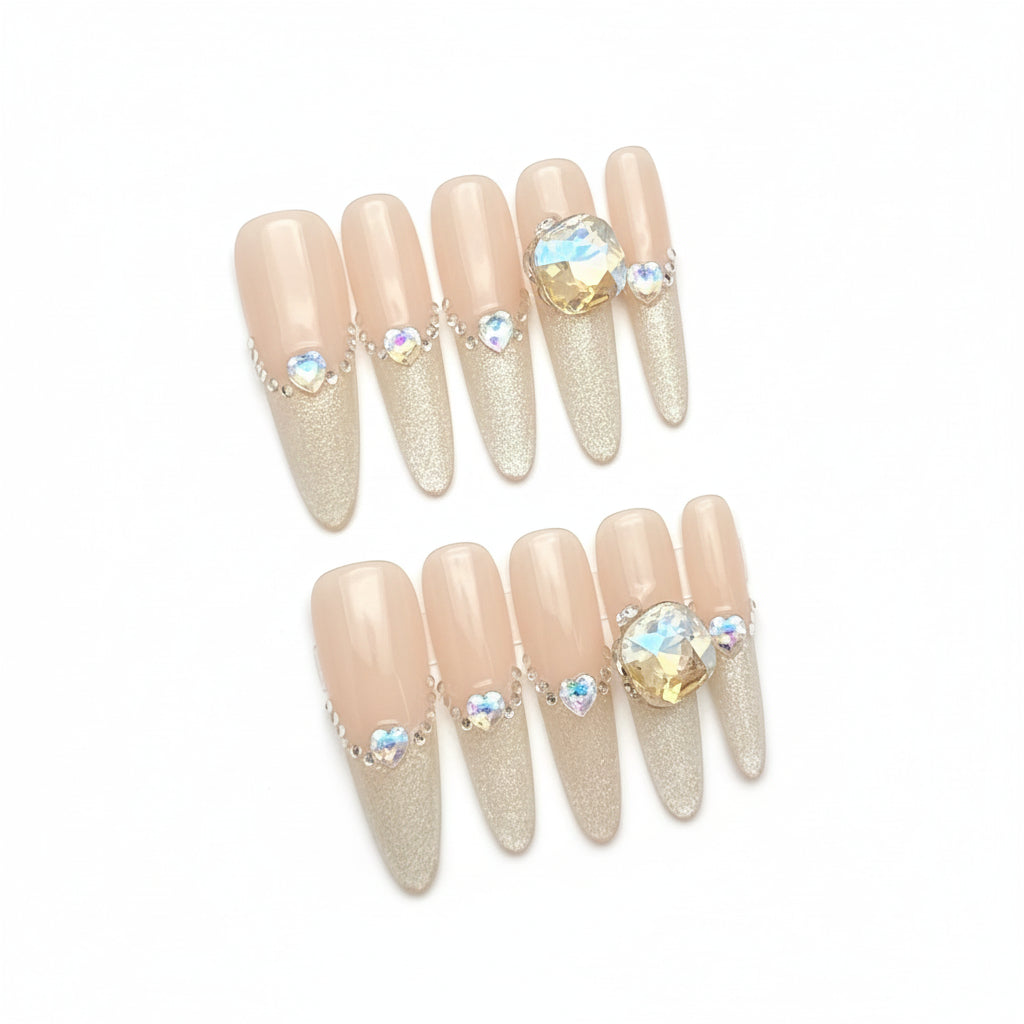 Luxury Handmade Cat-Eye Press-On Nails for Elegant Style