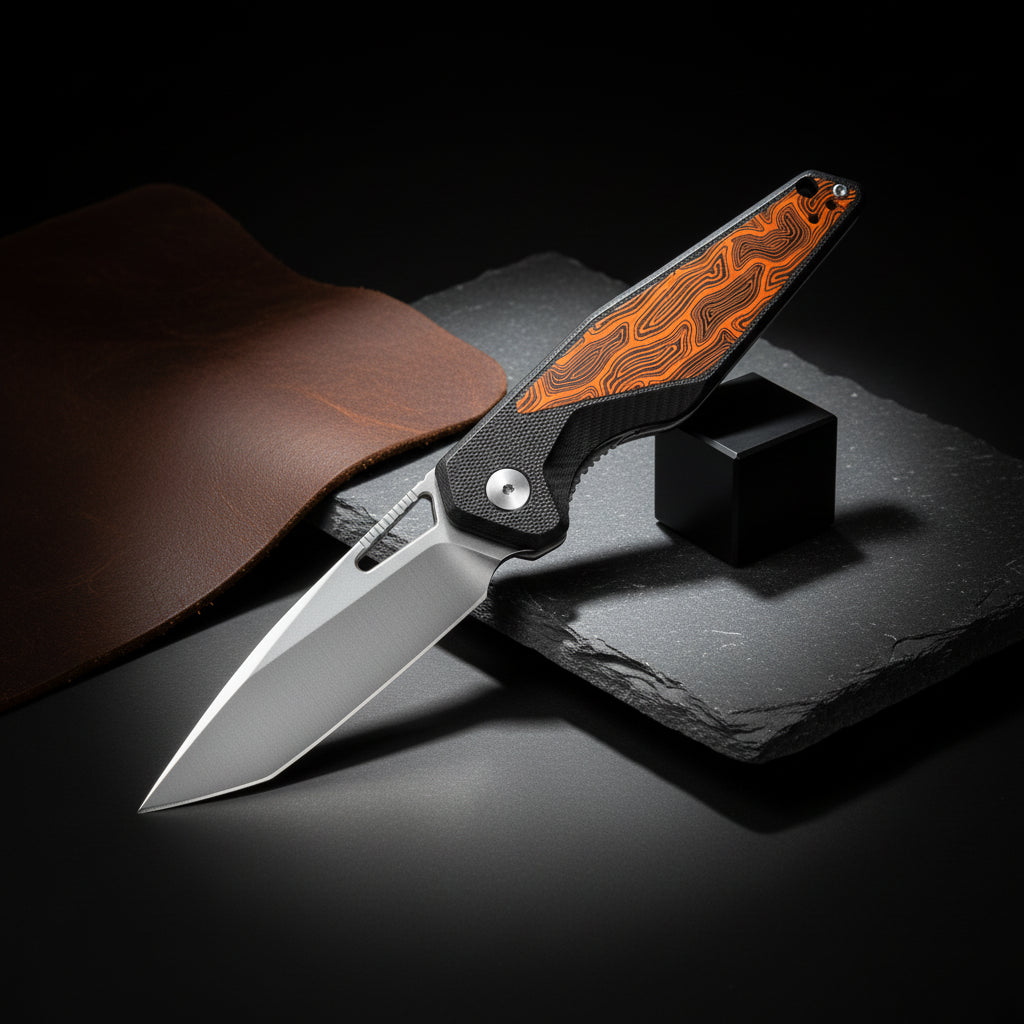 EDC Folding Pocket Knife – 14C28N Steel, G10 Handle