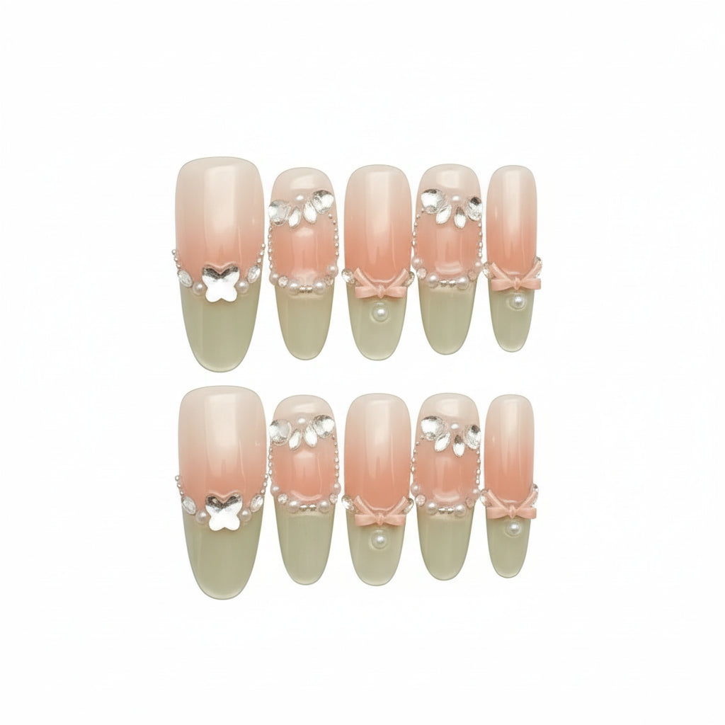 Luxury Handmade Cat-Eye Press-On Nails for Elegant Style