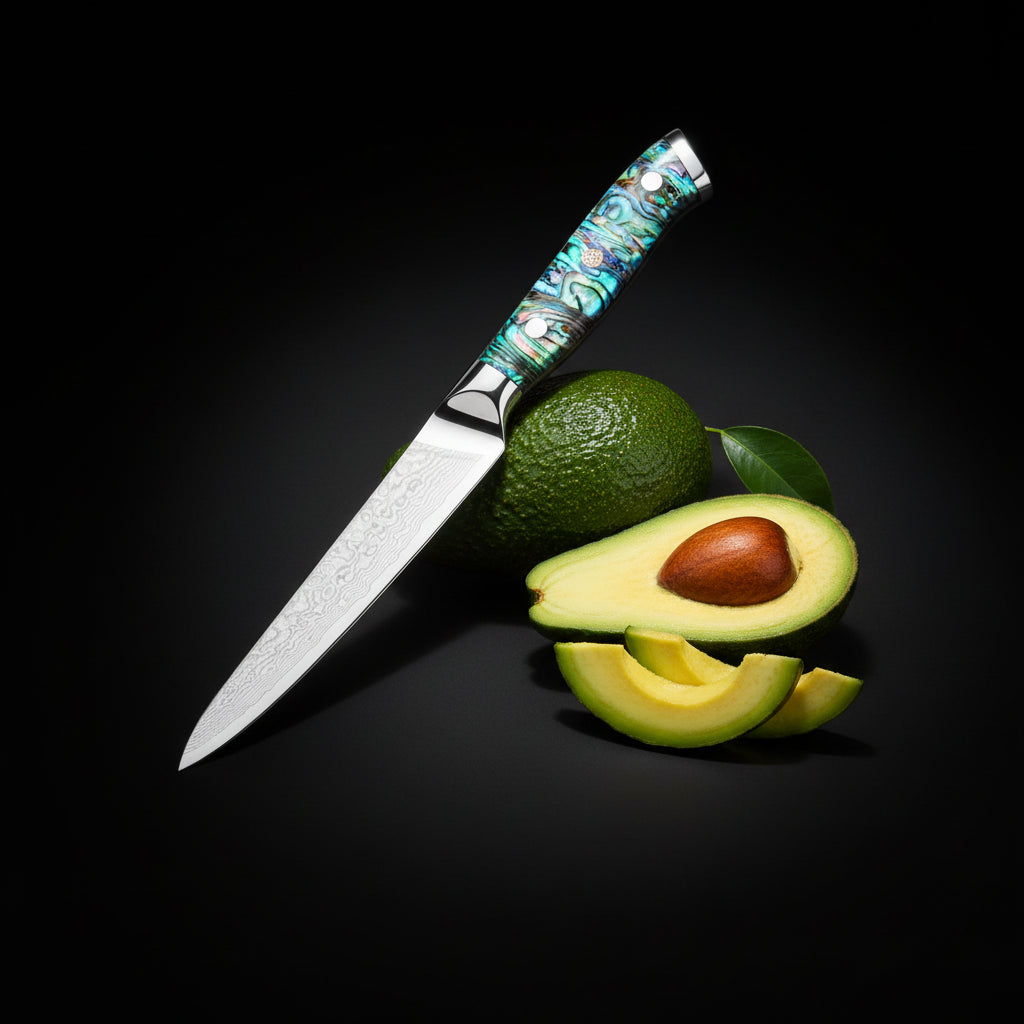 67-Layer Damascus Steel Utility Knife – Abalone Shell Handle, Professional Kitchen Knife