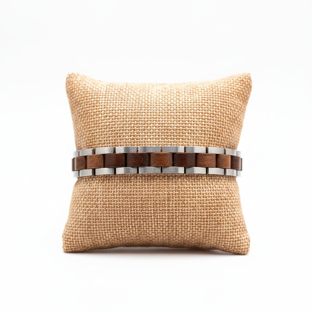 Wood Stainless Steel Bracelet Gift Box for Women Fashion Jewelry