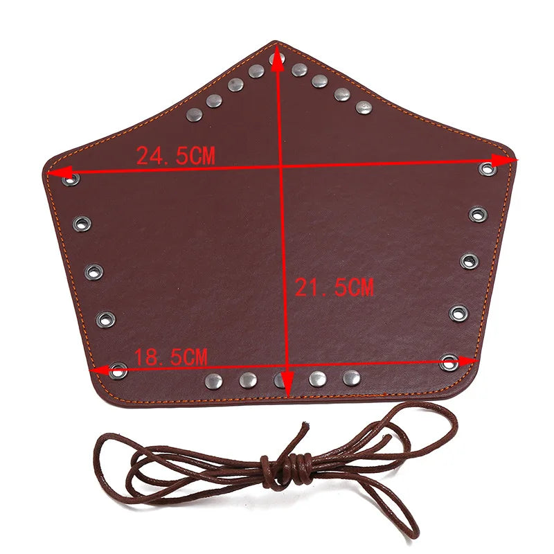 Medieval Viking Wear Wide PU Leather Bracer Cuff Bracelet Men Handwoven Arm Guard