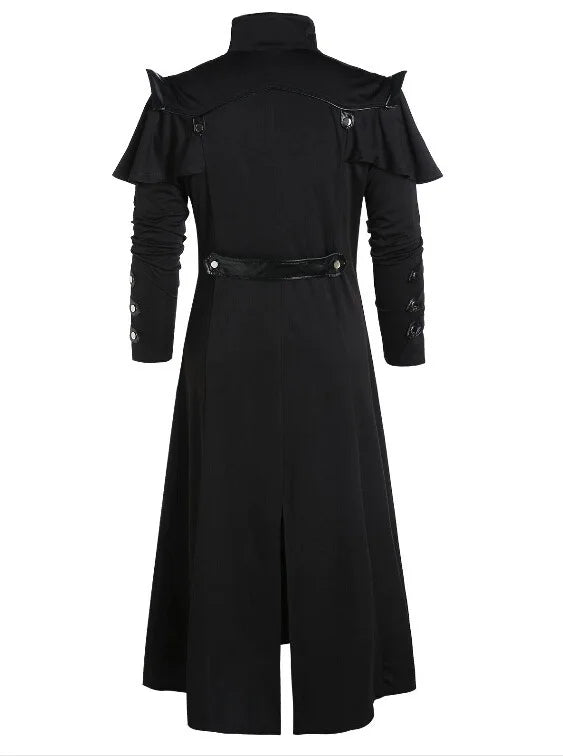 Medieval Viking Wear Gothic Steampunk Assassin Long Coat Pirate Armor Leather Costume Jacket