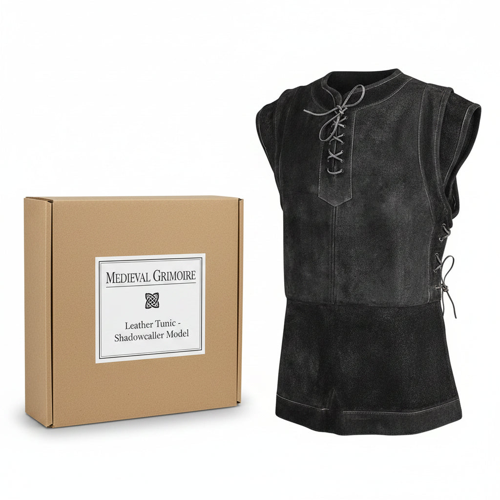 Men's Medieval Punk Vest Viking Archer Cosplay Chest Armor Suede LARP Halloween Costume