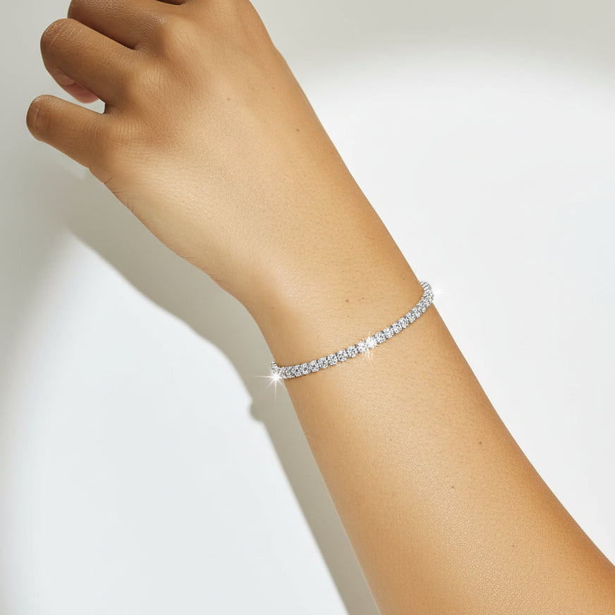 Brilliant Cut 925 Sterling Silver Tennis Bracelet for Women Fine Jewelry