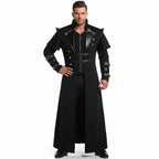 Gothic steampunk long coat featuring bold design and craftsmanship