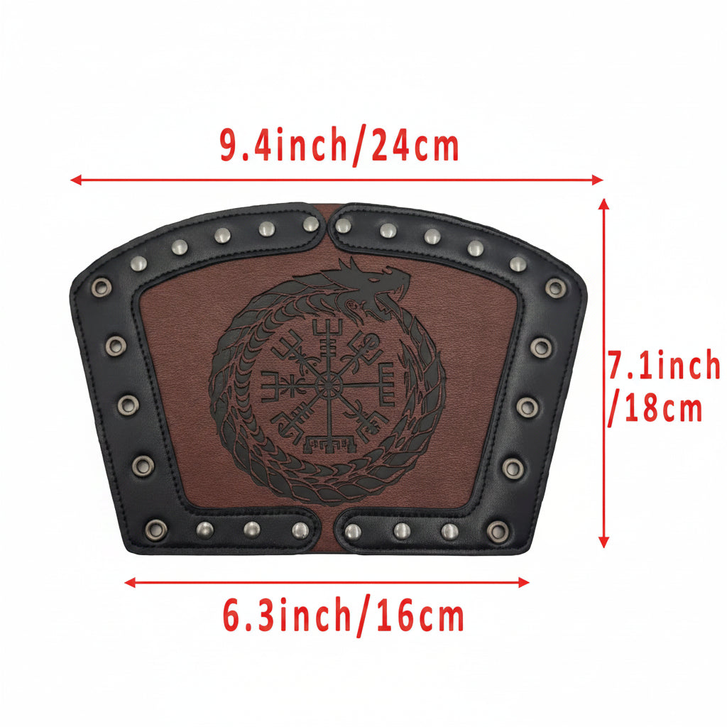 Medieval Viking Wear Nordic Compass Leather Bracelet Wide Arm Gauntlet Bracer