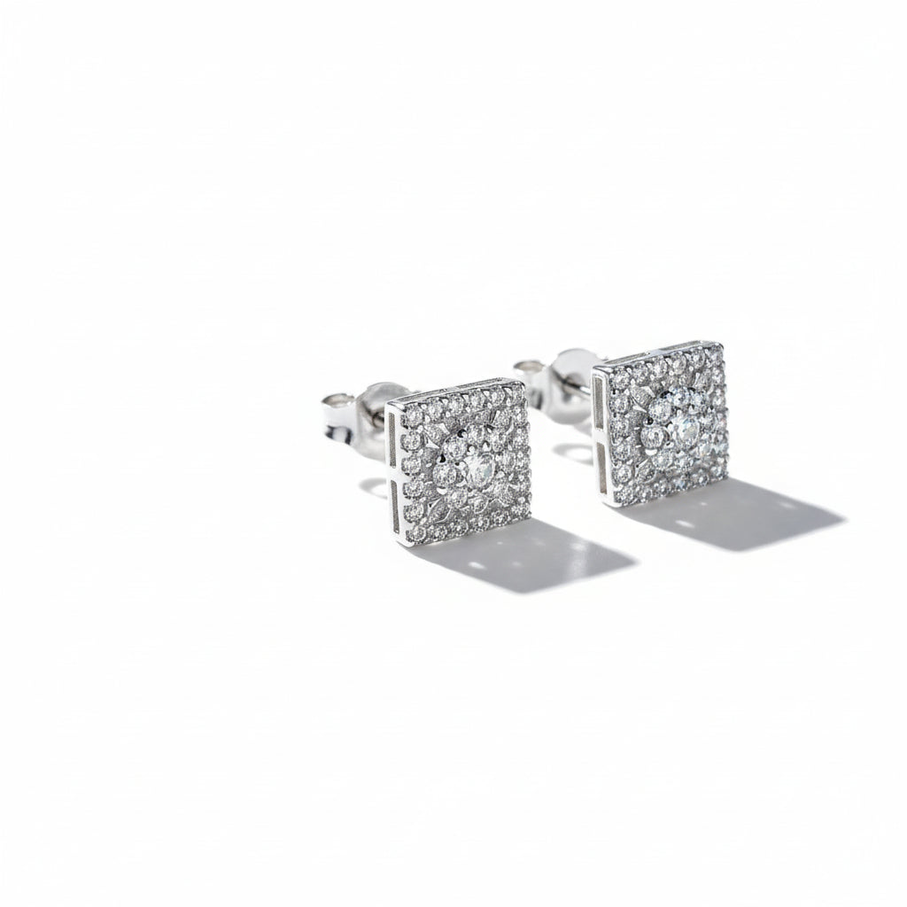 Sterling Silver VVS Moissanite Diamond Stud luxury Earrings S925