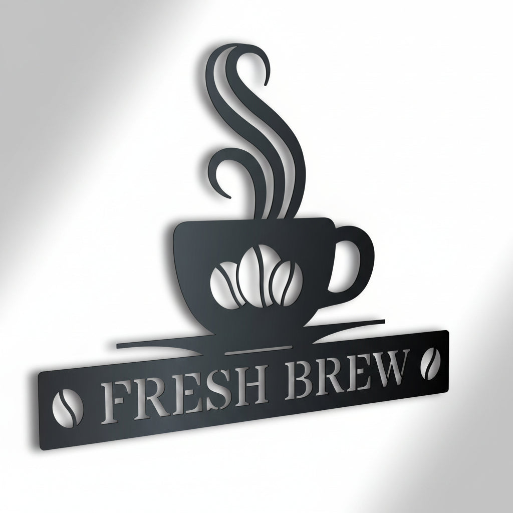 Custom Metal Coffee Bean Wall Art | Personalized Coffee Decor | Indoor & Outdoor | Up to 46" | 20+ Colors