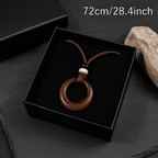 Handcrafted Natural Stone Circle Pendant Necklace Boho Minimalist Jewelry - Hadi Craft