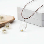 Handmade Dandelion Necklace – Real Flower Glass Pendant - Hadi Craft