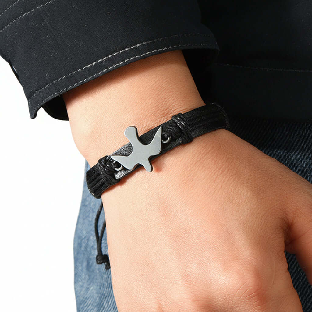 Handmade Leather Bracelet - Stylish Adjustable Wristband