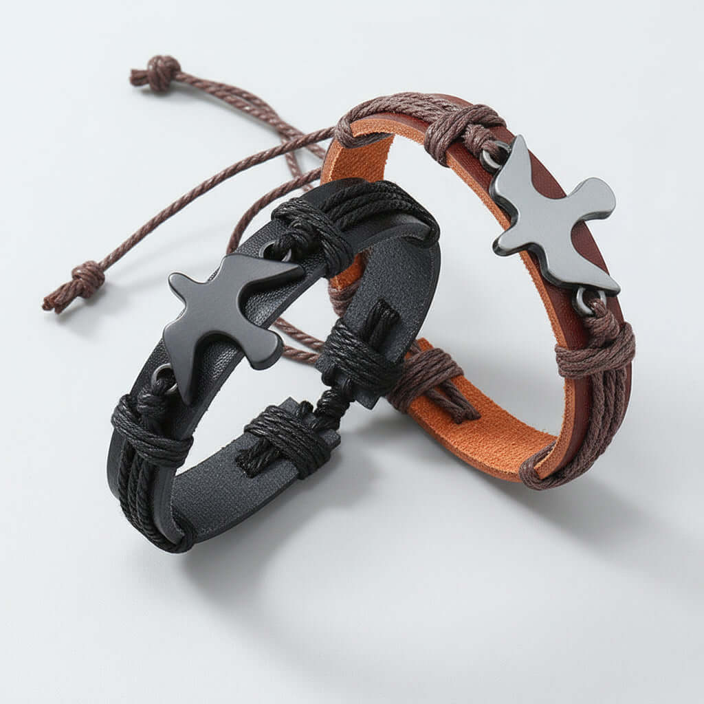 Handmade Leather Bracelet - Stylish Adjustable Wristband